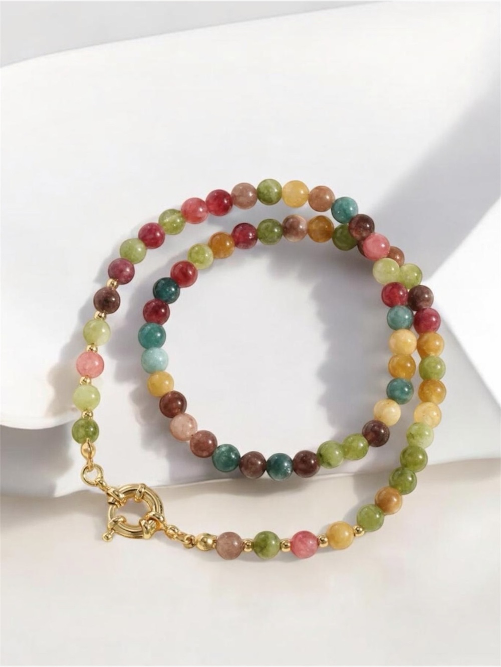 Semi-Precious Stone Necklace with Toggle Clasp NWT 18KT Gold Plated